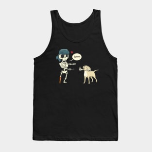 Funny Skeleton Pirate with a Dog Tank Top